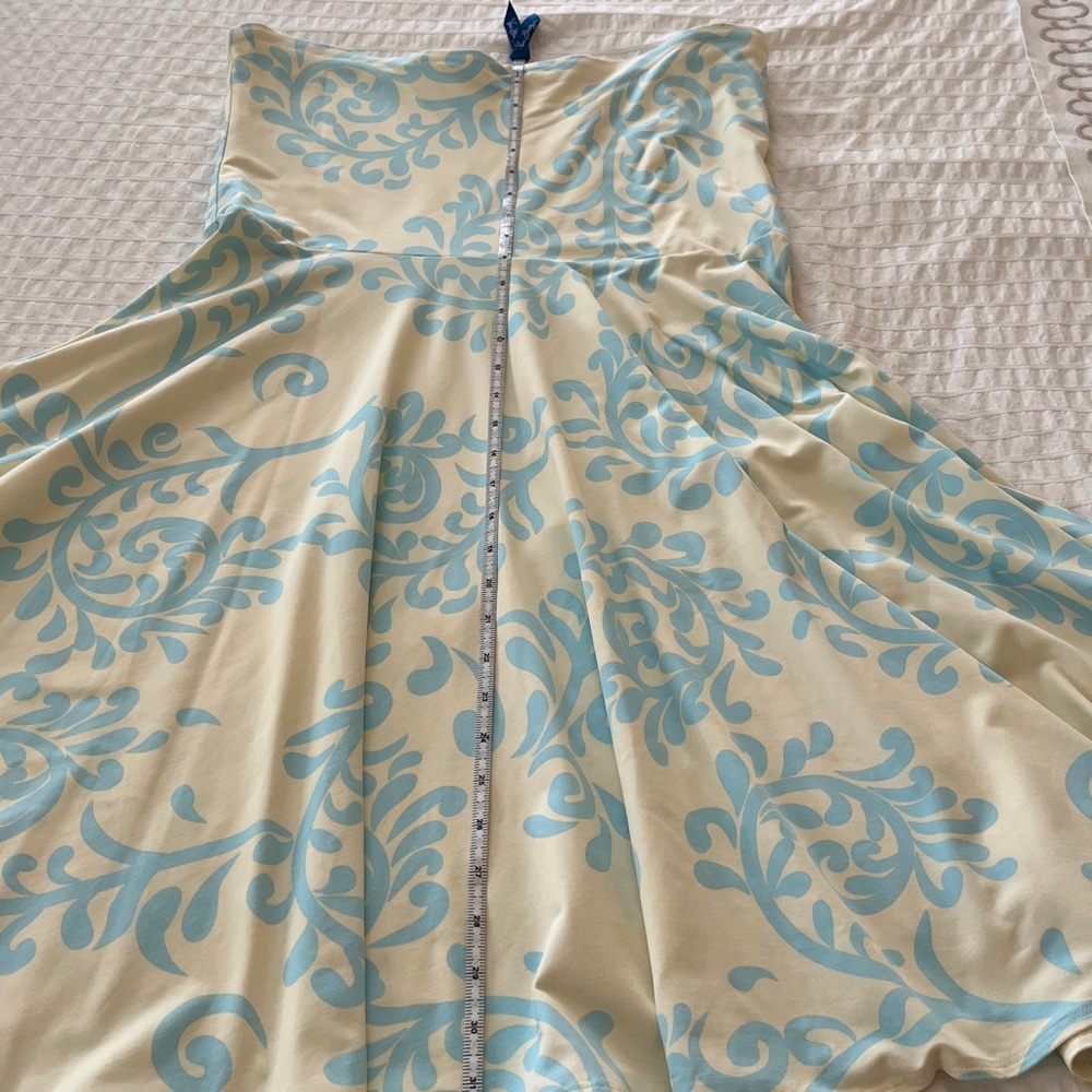 J. McLaughlin Teal and Beige Swirl skirt/dress L - Picture 6 of 8